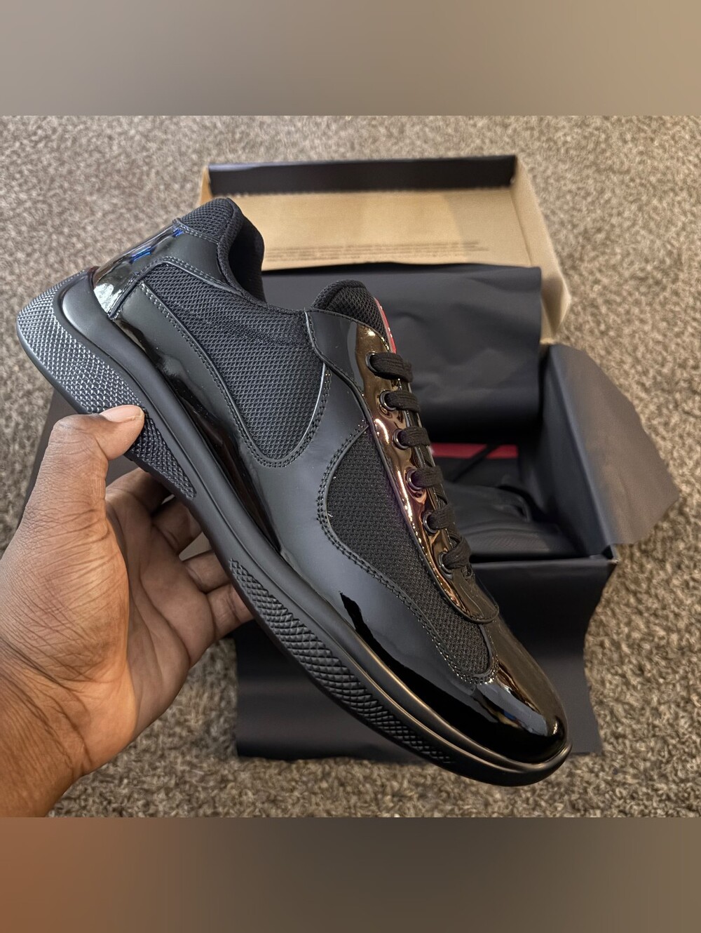 Men’s Black Low-Top Prada Sneakers Size 14